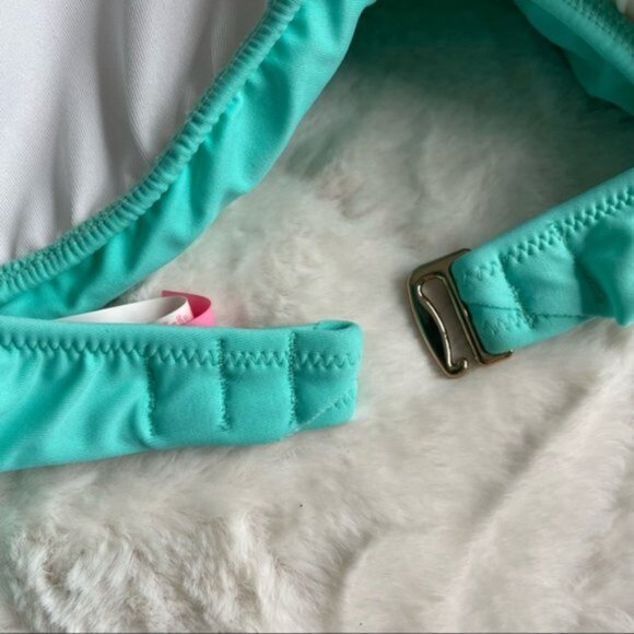 Victoria's Secret | Aqua Strapless Flounce Bikini Top | Size Medium - Picture 5 of 11